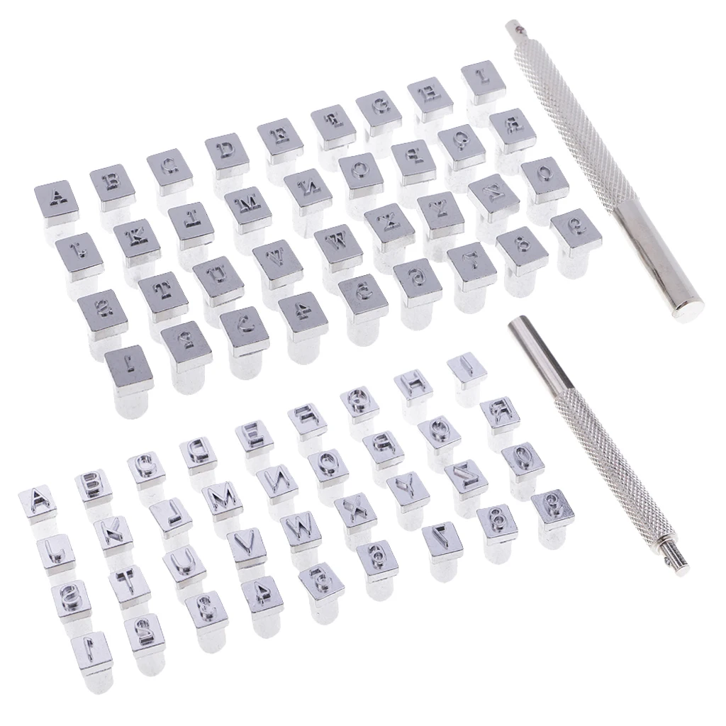 2 Sets 3mm 6mm Steel Alphabet Number Stamp Punch Set For DIY Leathercrafts Tools