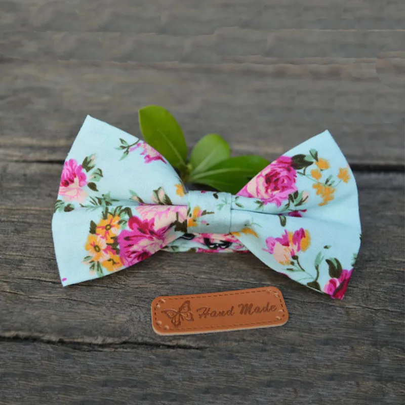 Mantieqingway цветочный узор Лук галстук Для мужчин печати хлопок бантом бабочкой британский стиль Бизнес Формальные Галстуки Свадебная