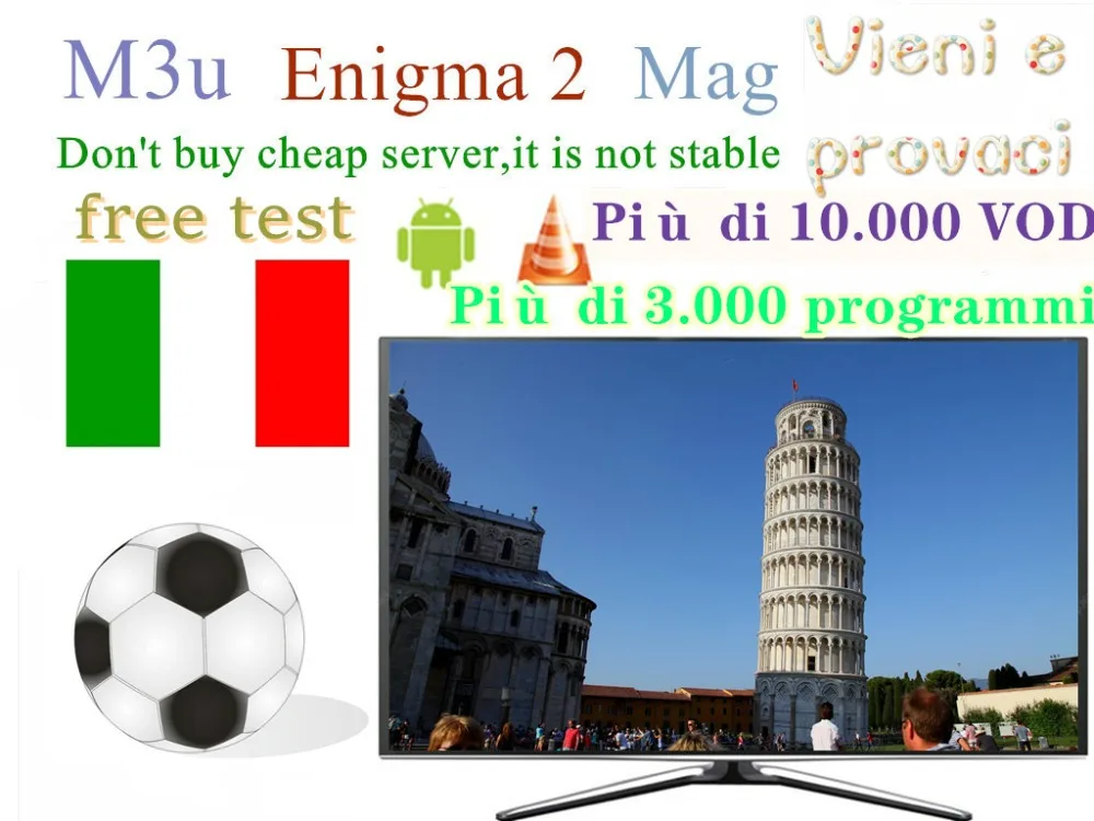 

TyinGo IPTV M3u Subscription Iptv Italy UK German French Spanish For Android Box Enigma2 Smart TV PC Linux