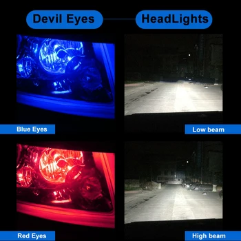 

CARLitek Car Headlight Red Blue Devil Eyes H7 H11 9005 9006 H9 H8 HB3 HB4 Led Projector Lens 6500K 10000LM Led Auto Bulb