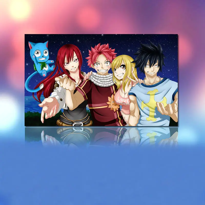 

coloring by numbers Fairy Tail digital paint by numbers Japan Style cartoon yaoi beautiful girls diy oil painting anime posters