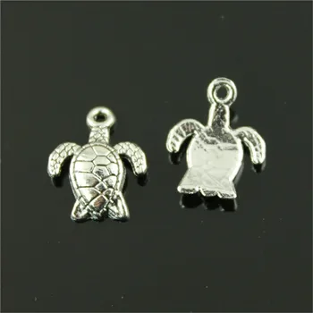 

20Pcs Antique Silver Color Tone 15x12mm Sea Turtle Charms Pendant For Jewelry Making DIY Jewelry Findings