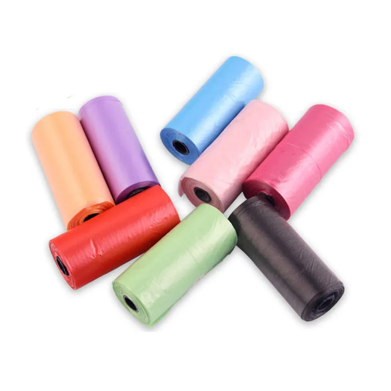 

Pet Supply Pet Degradable Garbage Bag 1Rolls 15pcs Solid Color Cat Dog Poop Bags Outdoor Home Clean Refill Garbage Bag