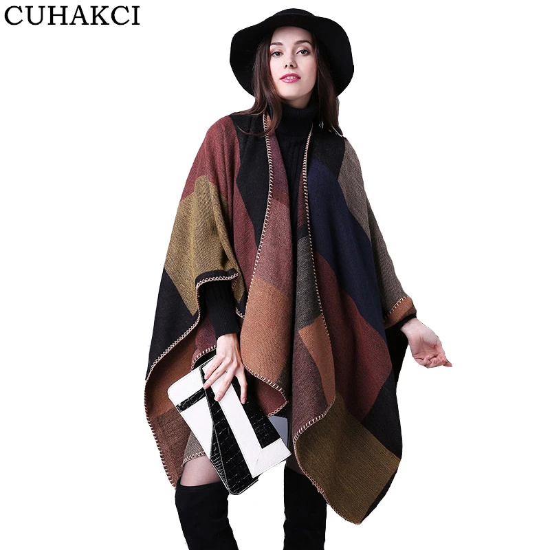 CUHAKCI Warm Shawls And Scarves Winter Scarf Brand Women Striped Scarfs