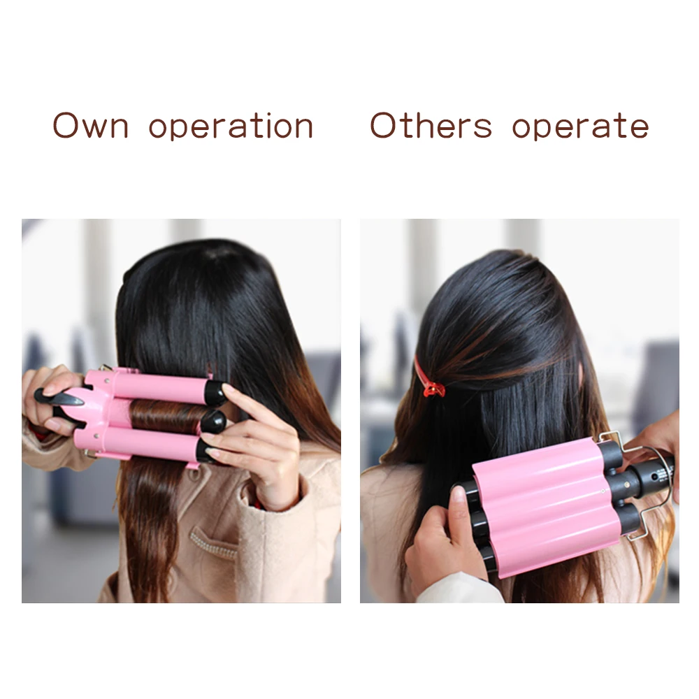 Perm Splint Automatic Ceramic Hair Curler 3 Barrels Big Hair Wave