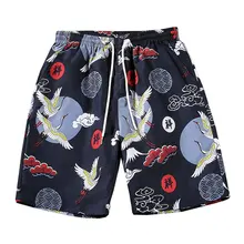 Летние повседневные шорты в китайском стиле мужские с принтом дизайнерские пляжные мужские шорты до колена Мужские Короткие штаны бермуды Masculino