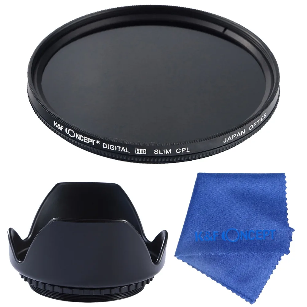 52mm CPL Circular Polarizing Filter Removes Reflections Increases Saturation+Camera Lens Cloth