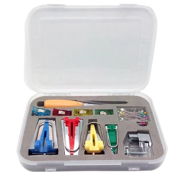 

Fabric Clover Bias Tape Makers Binder Binding Snap on Foot Awl Pin for Patchwork Sewing Accessories Quilt Craft Machine Tools