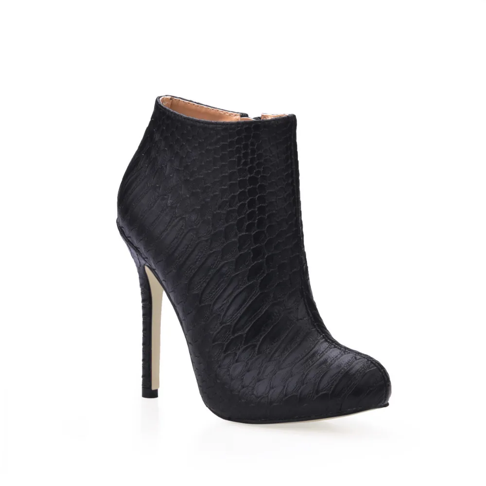 Snake Style Women s High Boots Sexy Autumn High Heels Leather Shoes Woman Ankle Boots Thin