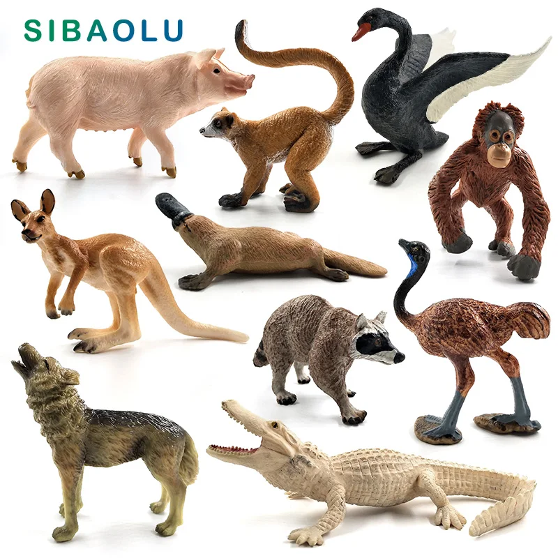 

Ostrich Meerkat Okapi Swan Wolf Crocodile Platypus Deer animal model Pig figurine home decor fairy garden decoration accessories