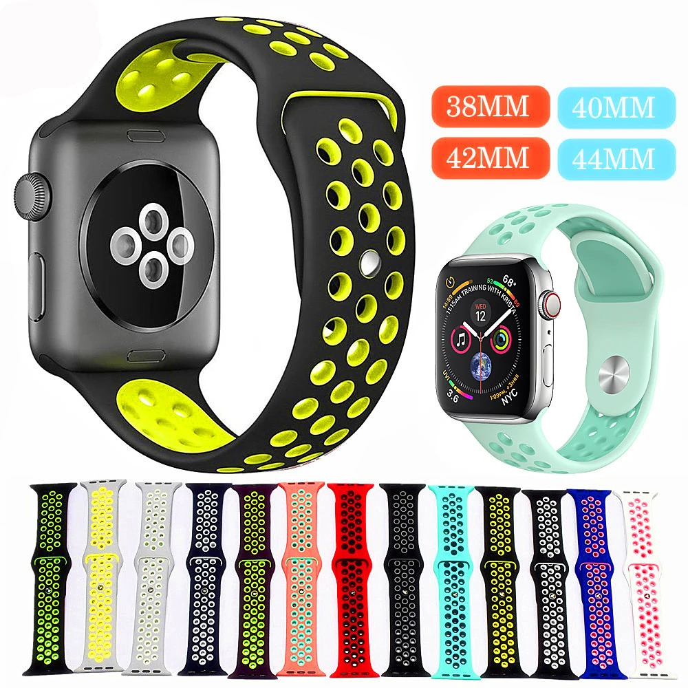 

EIMO Strap for Apple Watch band iwatch band 38mm 42mm 44/40mm Correa For Apple Watch 4 3 Strap Nike Sport Silicone Bracelet Belt