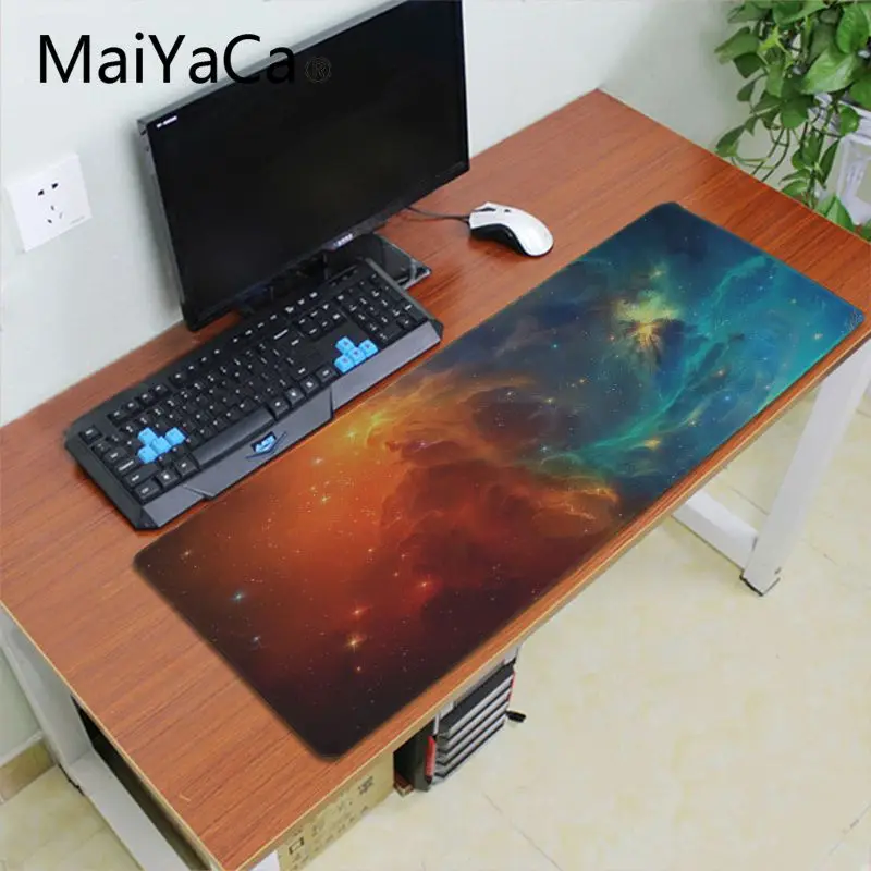 Игровой коврик для мыши Maiyaca с цветным звездным небом Офисная мышь игровой xl