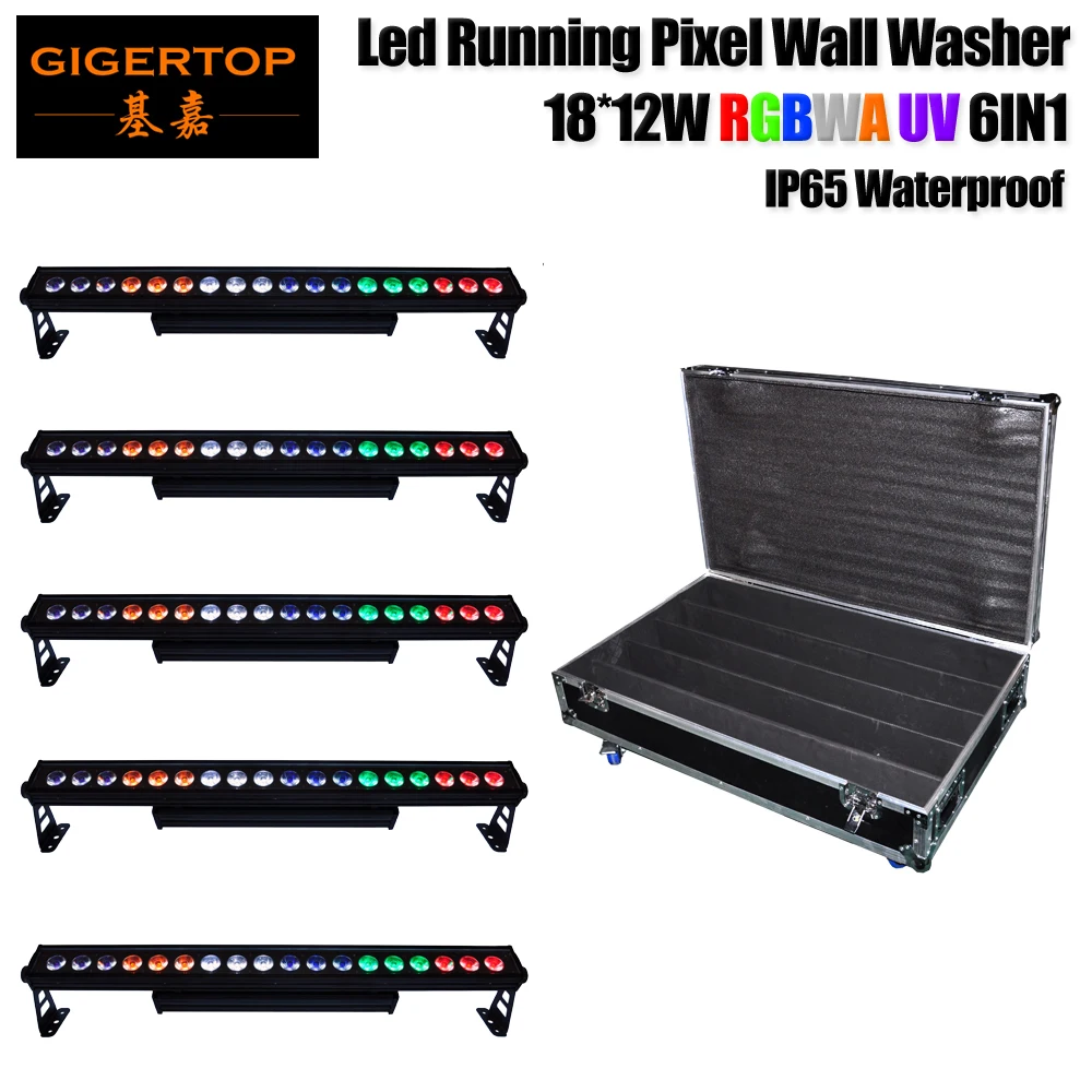 

TIPTOP 5IN1 Roadcase Packing Led Floodlight 18 x 12W 6IN1 220w RGBWA UV Brightness / Outdoor Projects Led Wall Washer Bar Light