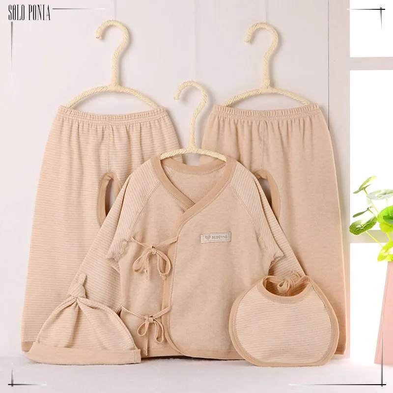 

0-6 months 5 piece cartoon printing newborn baby clothing set 100% cotton material 2 colors choice roupas infantis menino C3304