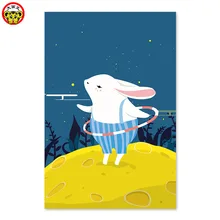 Цифровая живопись ручной окраски украшения небольшой Праздник середины осени кролик хула обруч картины собственный цвет