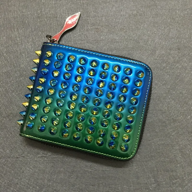 2019 Solid Unisex Time-limited Cosysunny Real Leather Wallet Rivets Square Zipper Bag Colorful Short And Universal Coin Purse 2019 Solid Unisex Time-limited Cosysunny Real Leather Wallet Rivets Square Zipper Bag Colorful Short And Universal Coin Purse