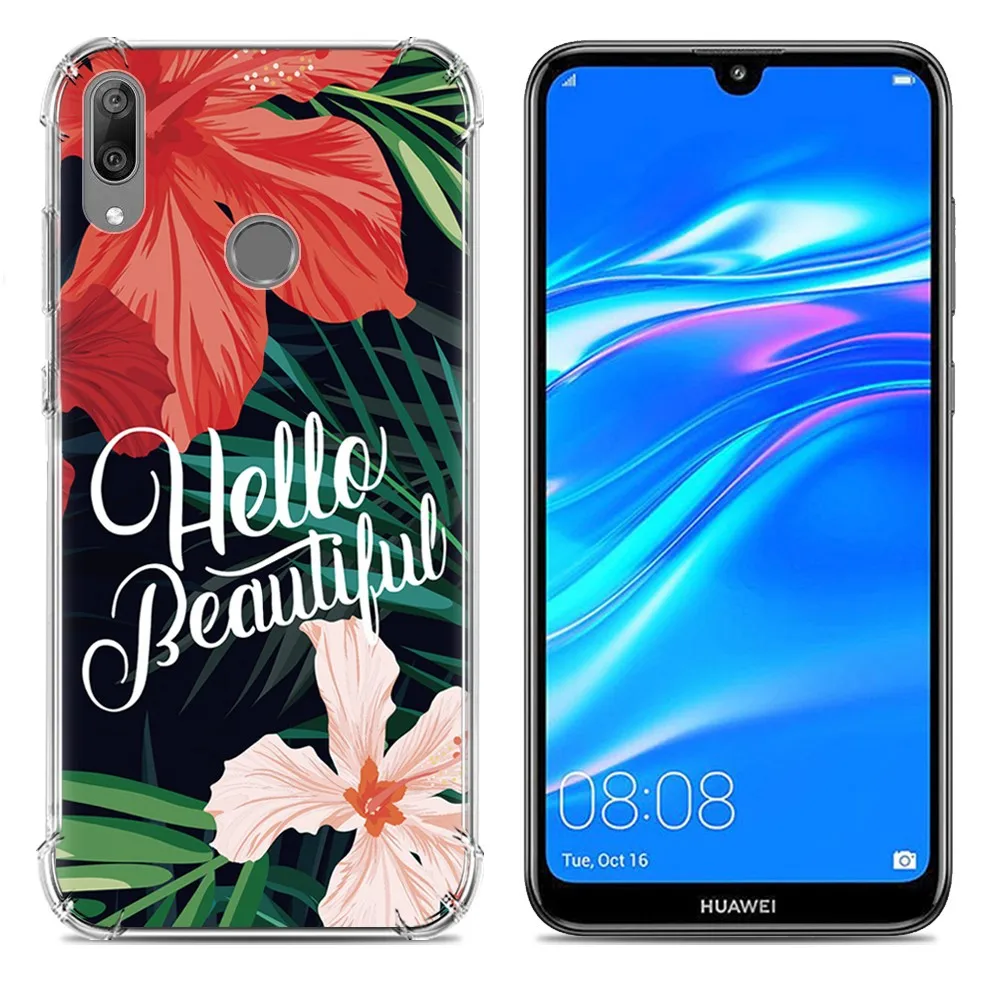 KHW2079H_1_JONSNOW Soft Case for Huawei Y7 2019 Colorful 10 Patterns Silicone Case for Y7 Prime 2019 6.26 inch Anti-knock Protect Phone Cover