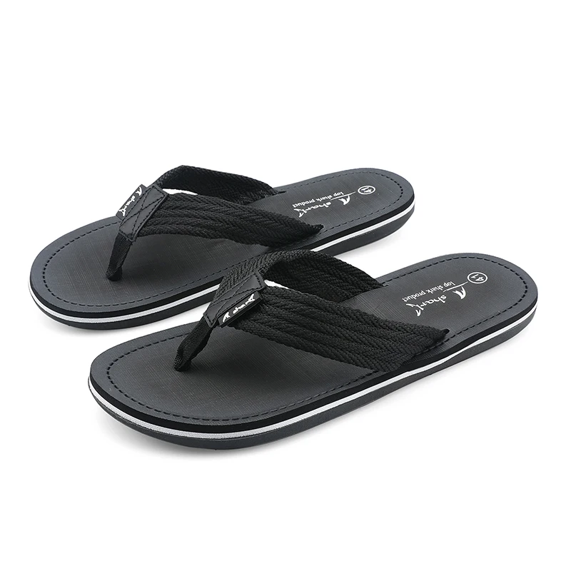 POSTOBON/летние пляжные шлепанцы; мужские Вьетнамки; высококачественные пляжные сандалии; zapatos hombre; Повседневная обувь; доступен дропшиппинг - Цвет: Черный