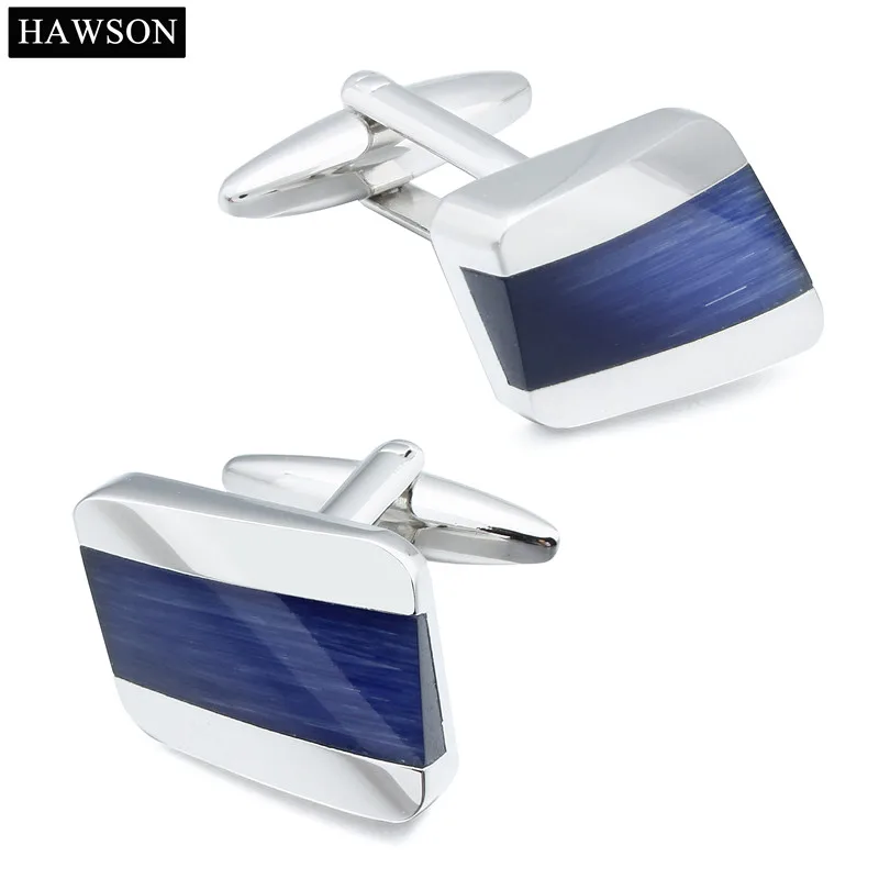 Koop 1 Pair Koperen Blauw Gebogen Ontwerp Manchetknopen Populaire Onregelmatige Manchetknopen Voor Mannen Komen Met Doos