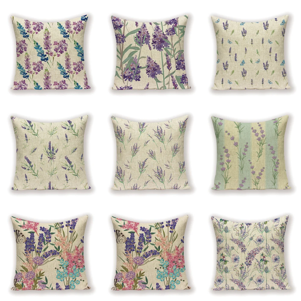Лавандовая наволочка Подушка трава, растения, наволочка для дивана, подушки на весну, наволочка для дома Наволочки