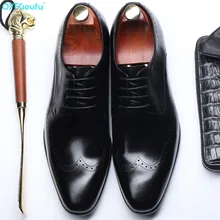 QYFCIOUFU Vintage Men Shoes Formal Genuine Leather Business Casual Shoes Men Dress Office Luxury Shoes Male Breathable Oxfords цена QYFCIOUFU Vintage Men Shoes Formal Genuine Leather Business Casual Shoes Men Dress Office Luxury Shoes Male Breathable Oxfords цены онлайн