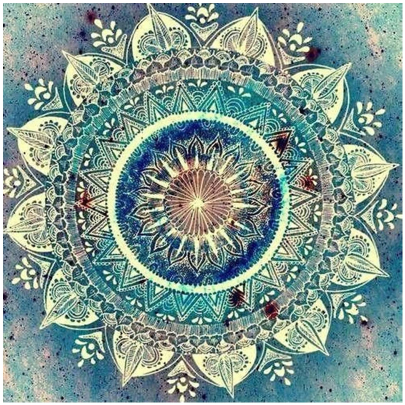 5d Diy Diamond Painting Mandala black and white flowers Cross Stitch