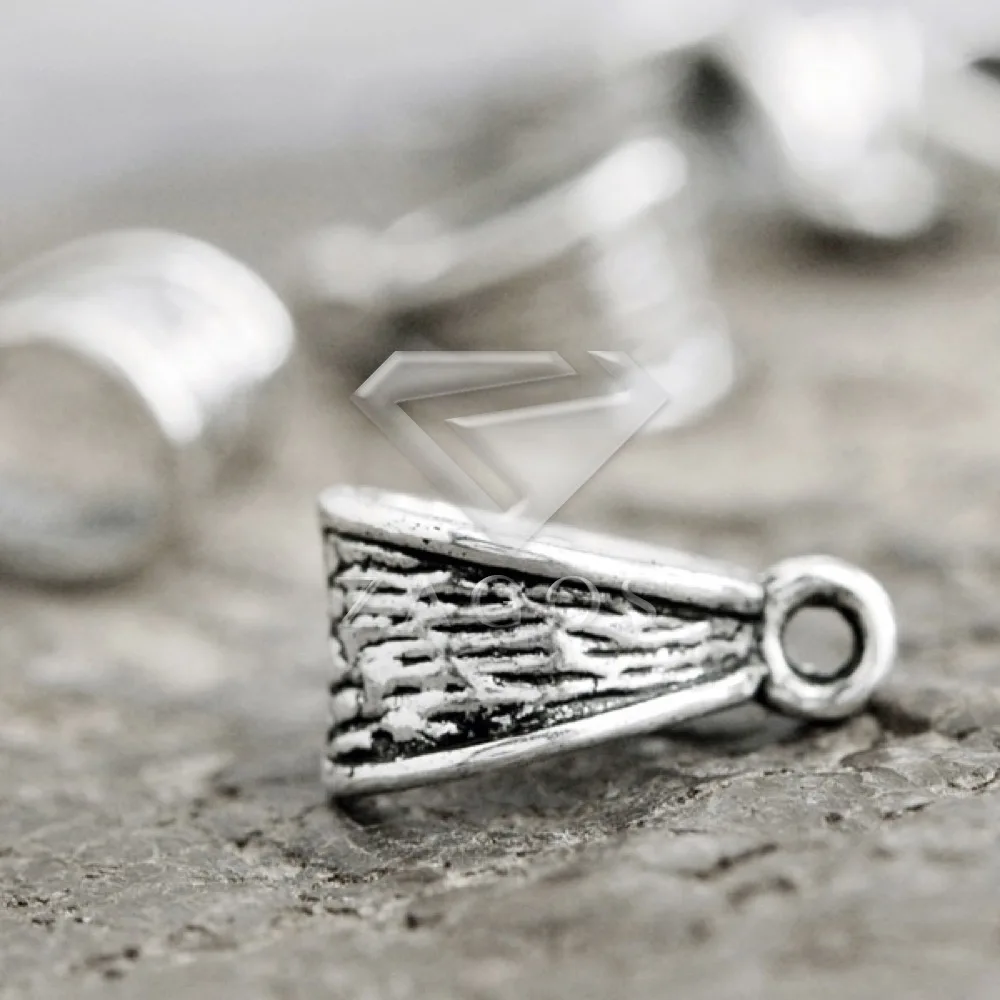 

50Pcs Antique Silver Tibetan Silver Tone 15x7.5x8mm Slider Bails Zinc Alloy Jewellry Making Findings Wholesale TS0735