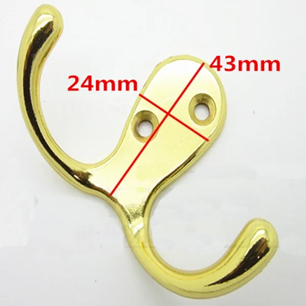 10Pcs Zinc Alloy Double Coat Hook Toilet Bathroom Clothes Hooks Key Bag