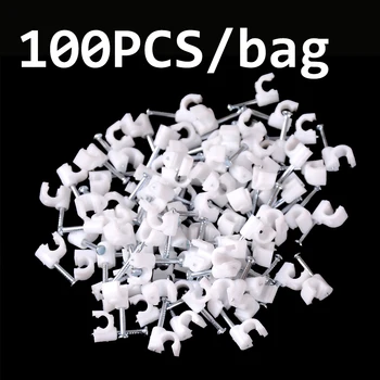 

4MM Circle Path Circle Cable Clips Cable Nail Wire Clips 100PCS/bag 4mm Cable Clips Round White