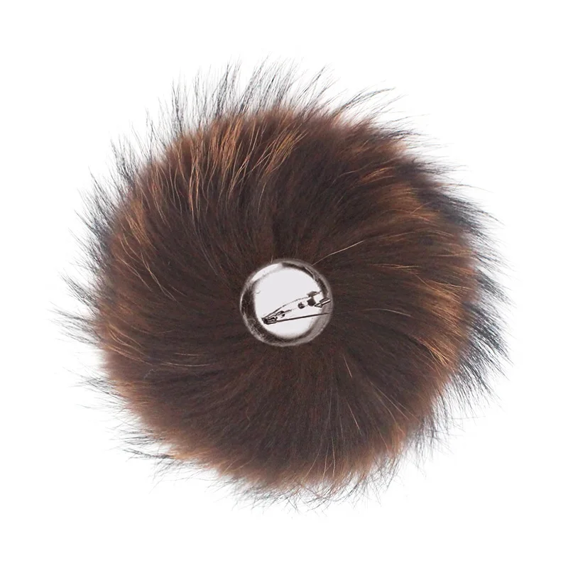 Colorful Color Raccoon Fur Pompoms Needle Fur Pompon For Knitted Hat Cap Beanies Scarves Bags Shoes Real Fur Pom Poms With Pin - Цвет: L