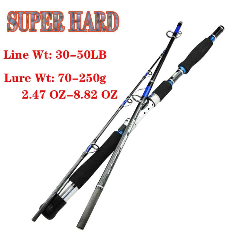 

superhard carbon spinning boat jigging lure fishing rod short hard travel stick lure wt:70-250g line wt:30-50lb for seafishing