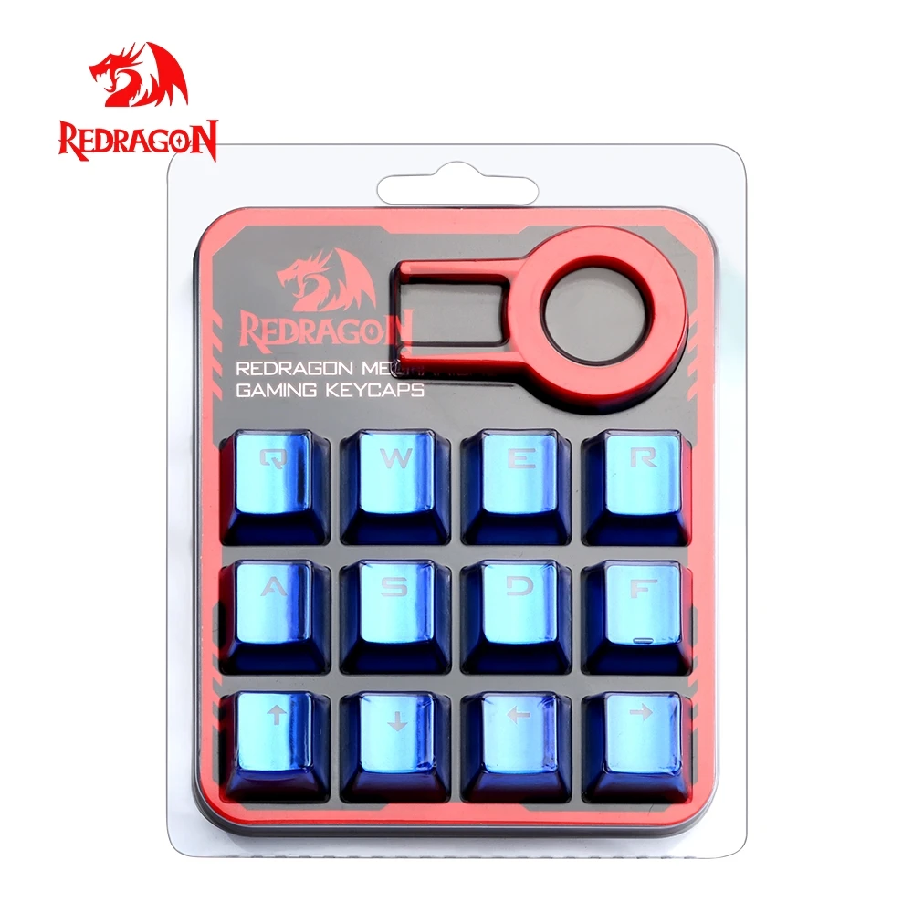 Redragon 12 Key caps for mechanical keyboard Blue key caps For Cherry MX style mechanical keyboard