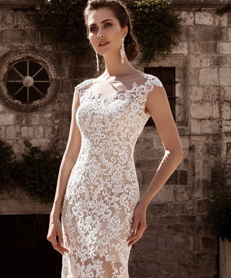 Очаровательное свадебное платье русалки, прозрачная юбка, съемное свадебное платье, кружевное платье невесты, Vestidos De Novia Robe De Mariee