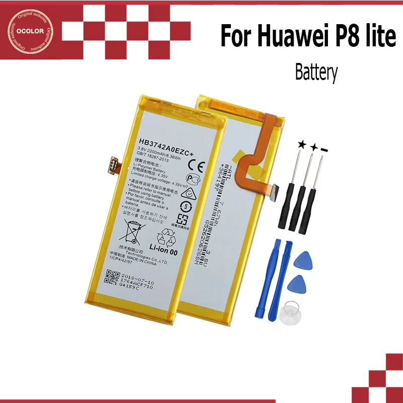 Аккумулятор ocolor для Huawei P8 Lite 2200 мАч HB3742A0EZC новые Сменные Аккумуляторы высокое