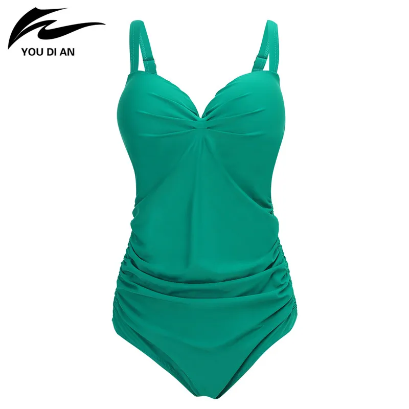 2018 New Arrival Large Cup Swimwear Women One Piece Swimsuit Plus Size