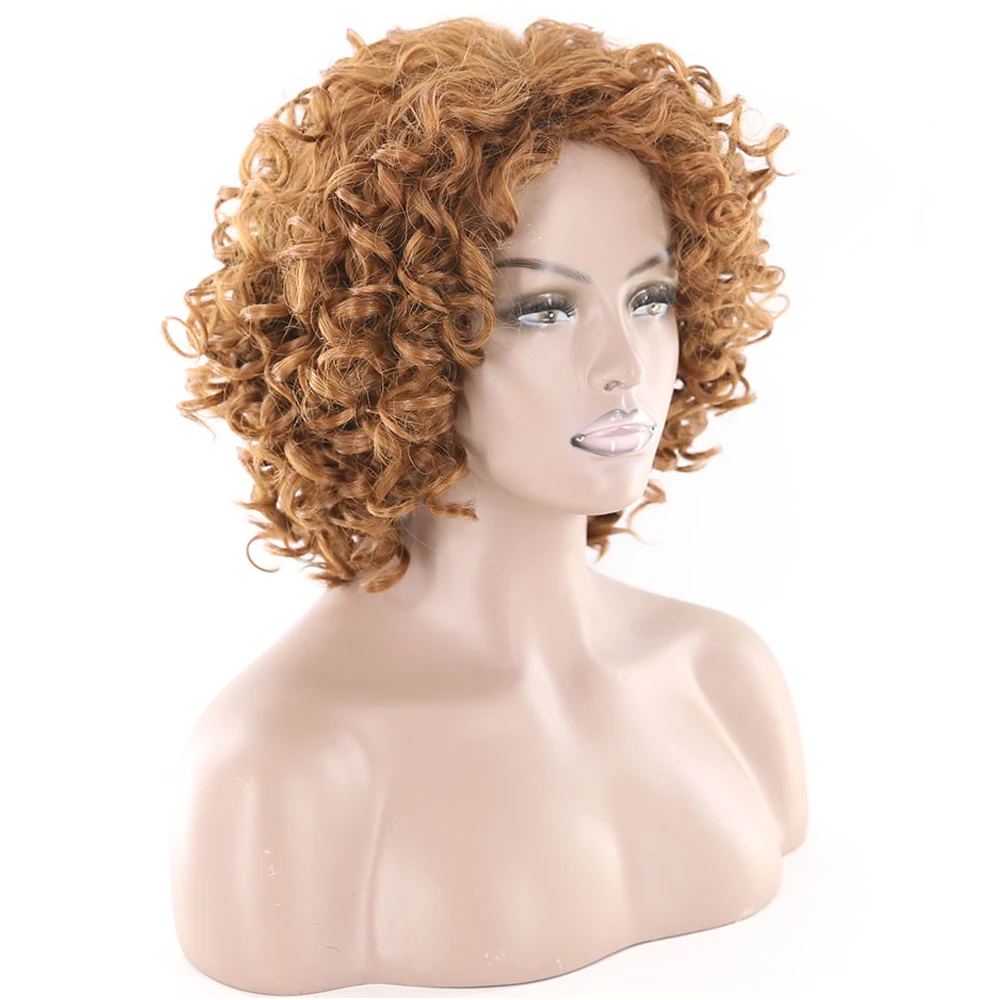 Парики из синтетических волос Kinky Curly высокая температура волокно X TRESS смешанный