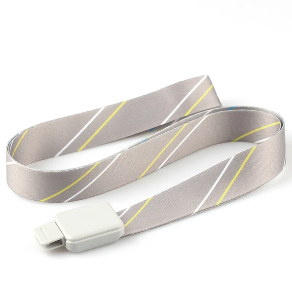 DEZHI-выдвижной полиэфирный ремешок для удостоверения личности, держатель для карт, визитная карточка, держатель для бейджа, шейный ремень, полоса и твердый, офисные принадлежности - Цвет: grey stripe