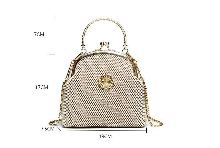 bags women shoulder crossbody bag shell kiss lock bag women's handbag (7)