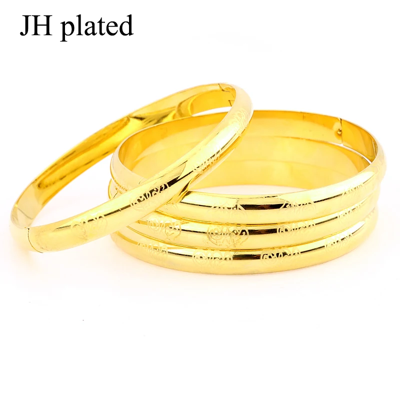 JHplated 4 штуки Женщины/Девочки свадебные браслеты тепла любовь Золотой Цвет Дубай
