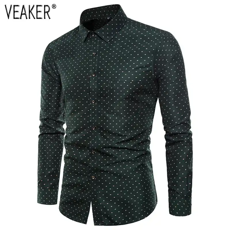 dark green slim fit dress shirt