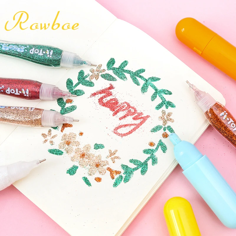 

ROWBOE stationery color gold sand painting with DIY handwritten newspaper account greeting card kawaii school supplies