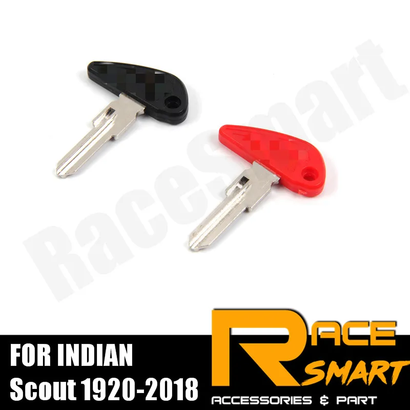 

For Indian Scout 1920-2018 Motorcycle 32mm Uncut Blank Key Blade Keys Rings Black Red Motorbike Accessories