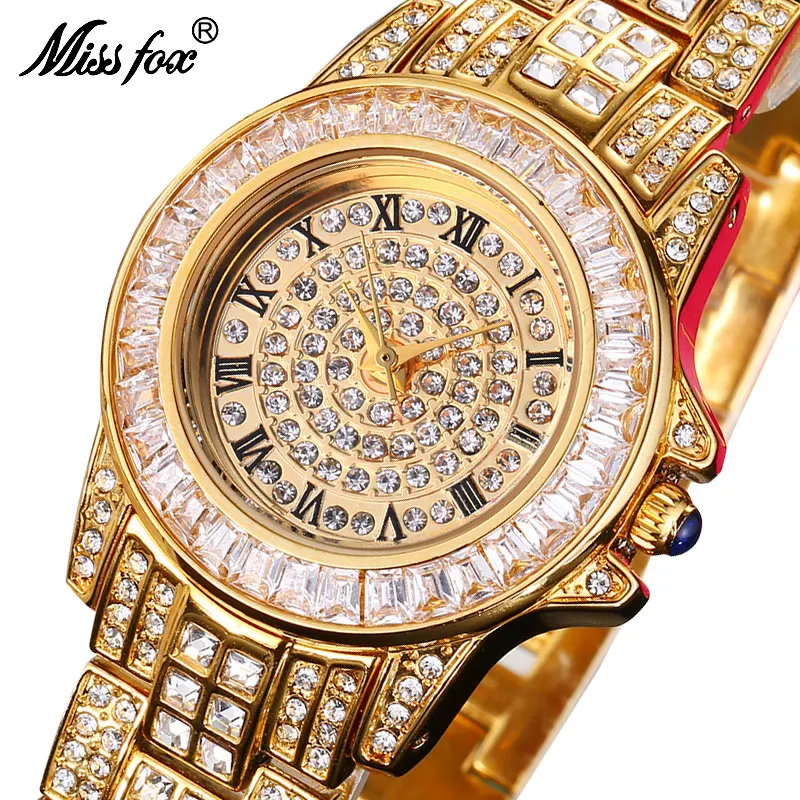 

MISSFOX Miss Fox Brand Women Watches Silver Quartz Bracelet Ladies Watch Stainless Steel Gold Watch Women Relogio Feminino