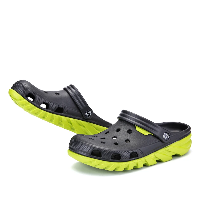SERENE Brand Big Size 38-46 High Quality Croc Men Casual Aqua Clogs 2018 Hot Male Band Sandals Summer Black Beach Swimming Shoes