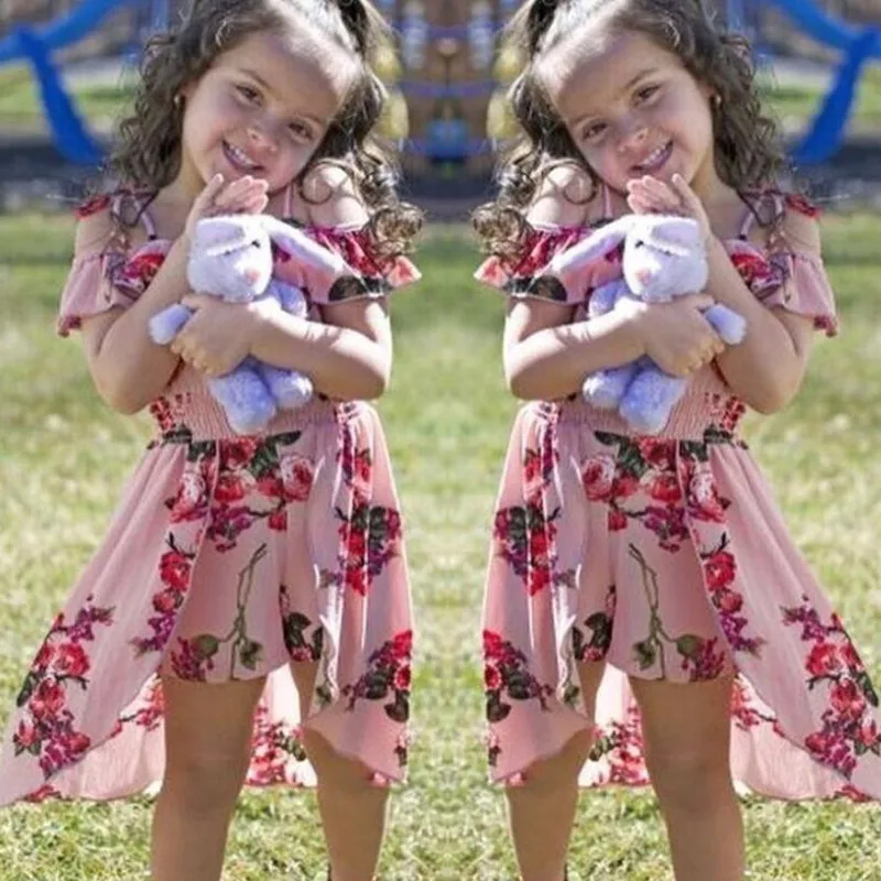 

Princess Birthday Party Dress Girl Kids Summer Clothing Sleeveless Floral Irregular Teenager Children Dresses Girls 3-12 Years