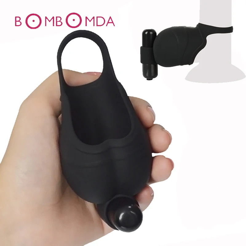 Силиконовый Мужской Массажер для яичек вибратор с рукавом мошонки задержка