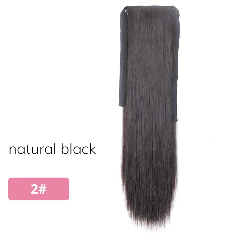 Синтетический шнурок конский хвост шиньоны на заколках для наращивания волос для женщин длинные прямые черные коричневые термостойкие AISI BEAUTY - Цвет: #2