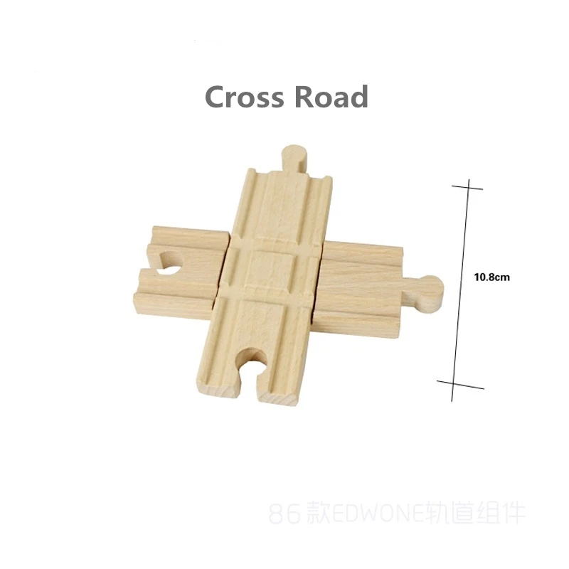 Деревянные железнодорожные дорожки, аксессуары для железной дороги, совместимые со всеми брендами, железнодорожные дорожки, деревянные железнодорожные дорожки, Viaduct/изогнутые дорожки, игрушки - Цвет: Cross Road