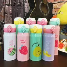 Neue Obst Muster Thermocup Edelstahl Thermosflasche 350 ML Outdoor Vakuumisolierung Wasserflasche Transhome