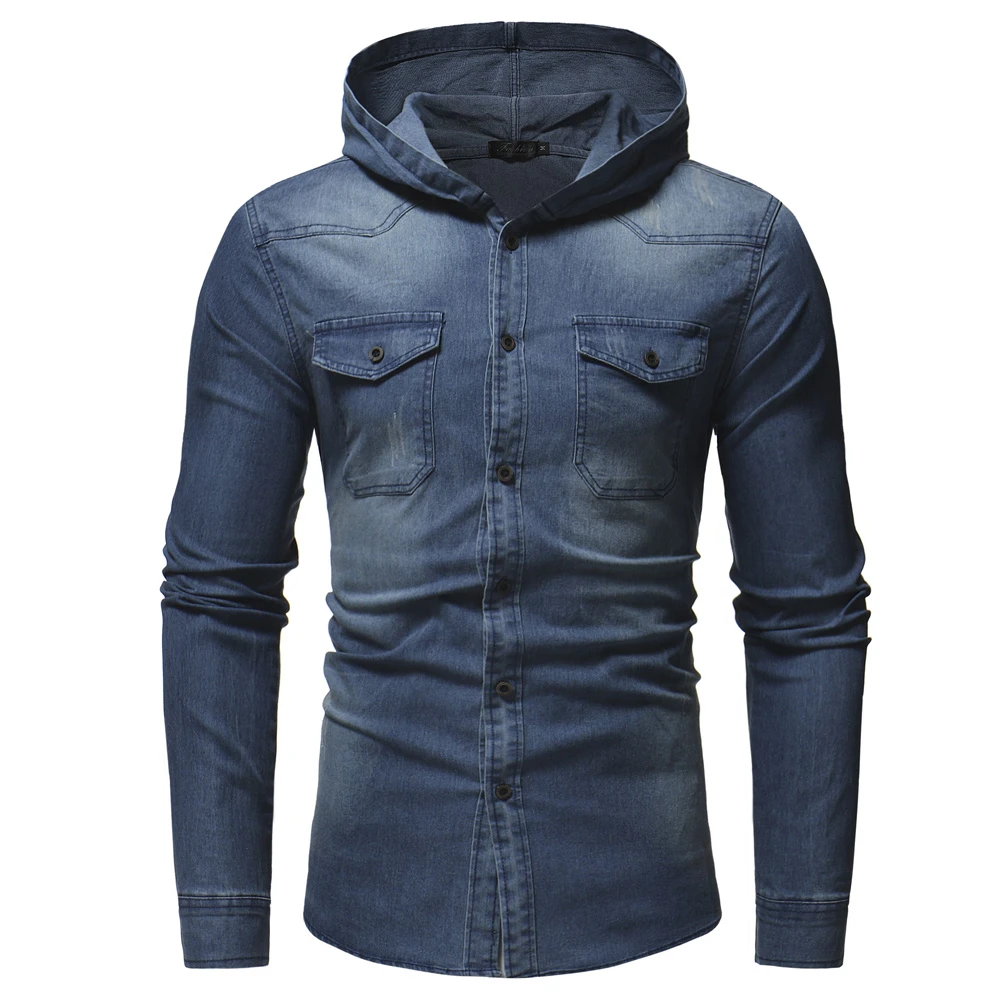 denim hoodie shirt